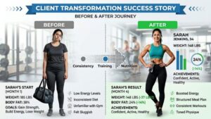 before-after style illustration or client transformation graphic (use real-looking stock if possible