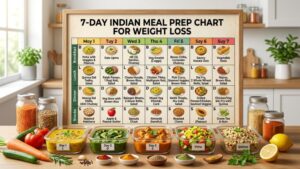 7-day Indian meal prep chart for weight loss diet plan