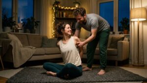 beginner partner yoga poses for better sleep and muscle recovery