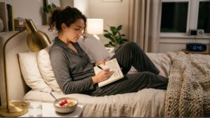 tracking sleep journal and pre-sleep protein for muscle recovery
