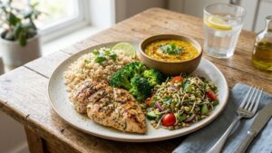 Shah Rukh Khan style simple high protein Indian meal for belly fat los