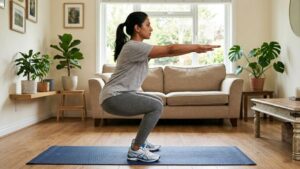 proper bodyweight squat form for weight loss at home for beginners woman