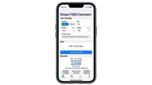Simple TDEE calculator screenshot on mobile phone