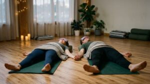 partner savasana for deep relaxation before sleep.