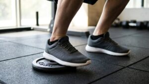 weight plate under heel to fix ankle mobility during squat